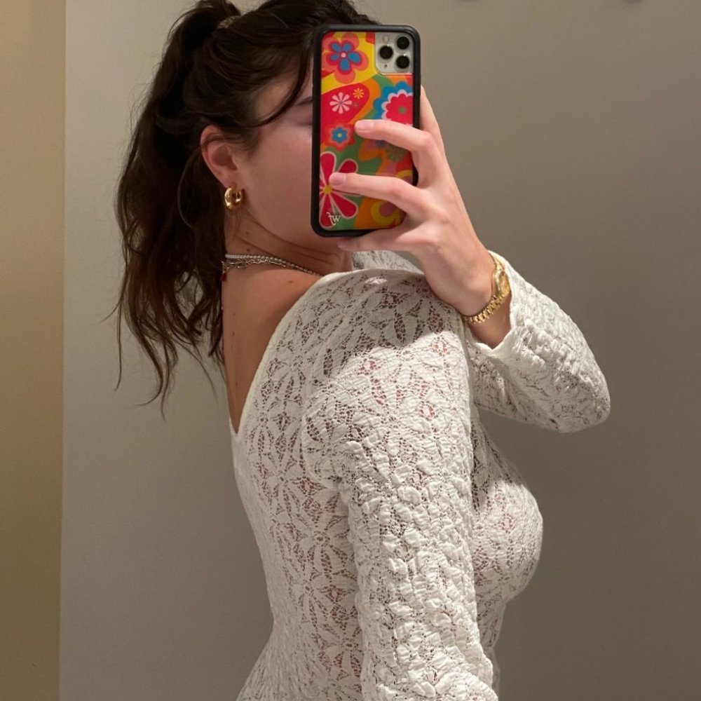 Kimchi blue white lace top